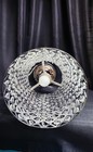 Modern Chrome and Crystal Cylinder Table Lamp, 24 Inch Tall — photo 3