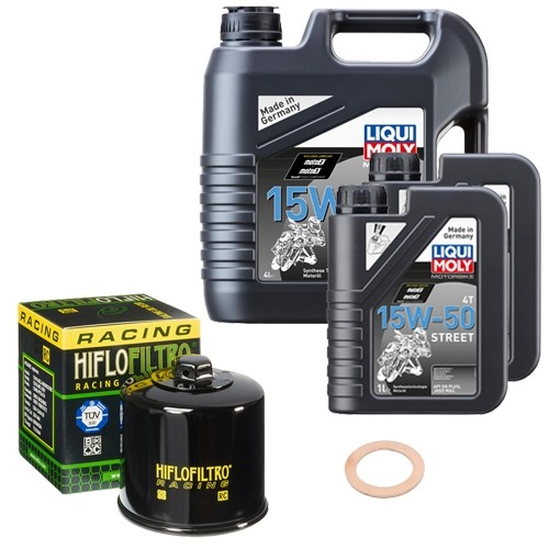 Hiflo ÖLfilter Set Lm 15W-50 Street 6L FüR Triumph Rocket 2300 Iii C23XB Bj.2005-image