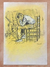 Vincent van Gogh Drawing (Handmade) Very well preserved antique paper