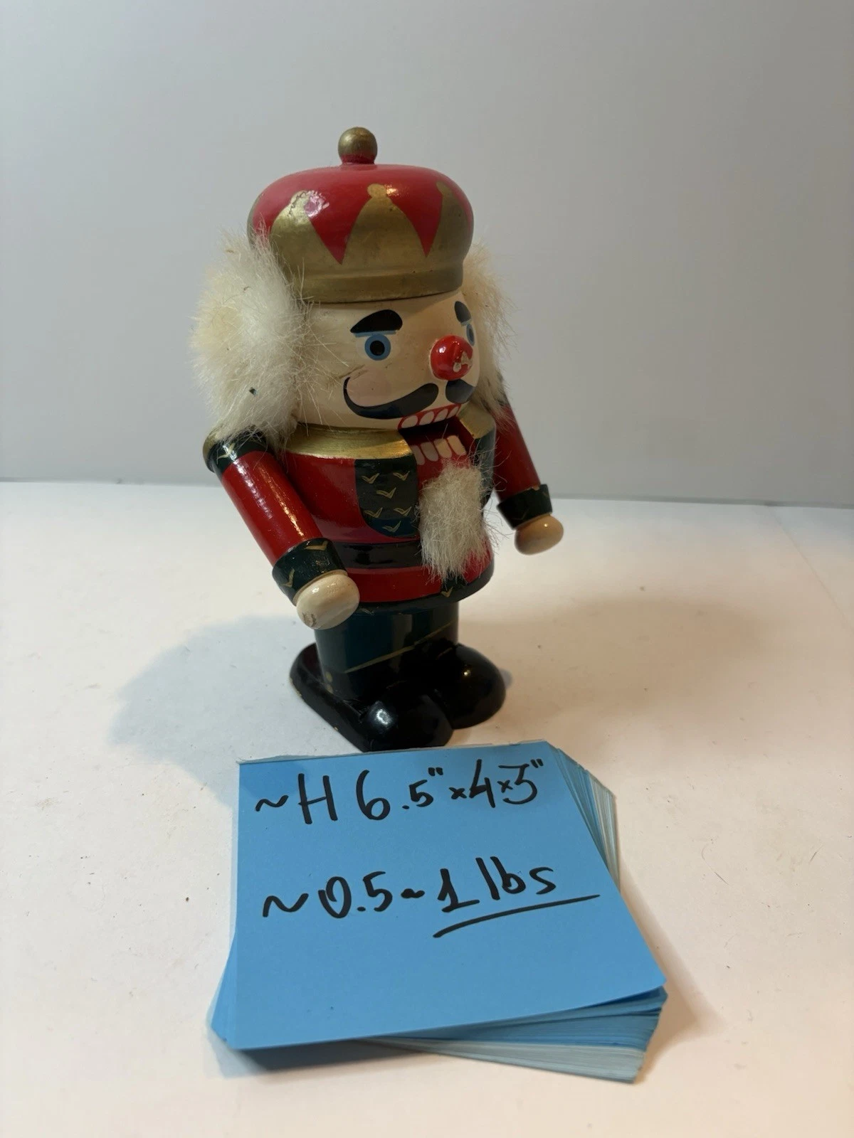 Nutcracker Village Mini King 6.5 Wood Chubby Nutcracker Vintage AS-IS