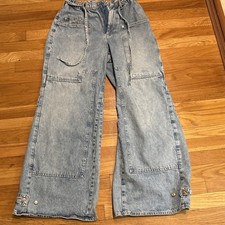 WE THE FREE Jeans Medium Wide Leg 13  Opening High Rise NWOT 100 Cotton Amsterdam