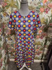 Womens Vintage 1970s 70s Handmade Daisy Dress Retro M UK12