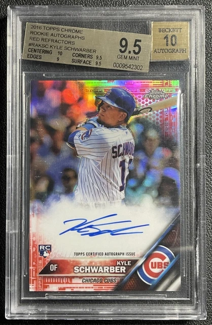 Kyle Schwarber BGS 9.5 2016 Topps Chrome Rookie Auto Red Refractor RC 4/5 GEM