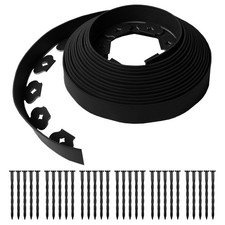 Wooden Garden Edging Lawn Border Flower Raised Bed Fencing Black Heavy Duty