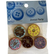 Dress It Up Donut Party Buttons & Embellishments - Colorful Sweet Treat Yum 072
