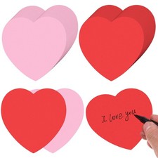 200 Pieces Hearts Cutouts Paper Heart Shapes 4 Inch Red Pink Heart Shape Pape...