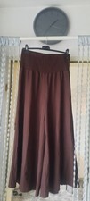 Tolle weite Marlene Hose weites Bein Gummibund braun Gr. XL BoHo HIPPIE
