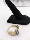  Gold over Sterling  Silver Ring with Synthetic Diamond Cluster In Center — photo 4