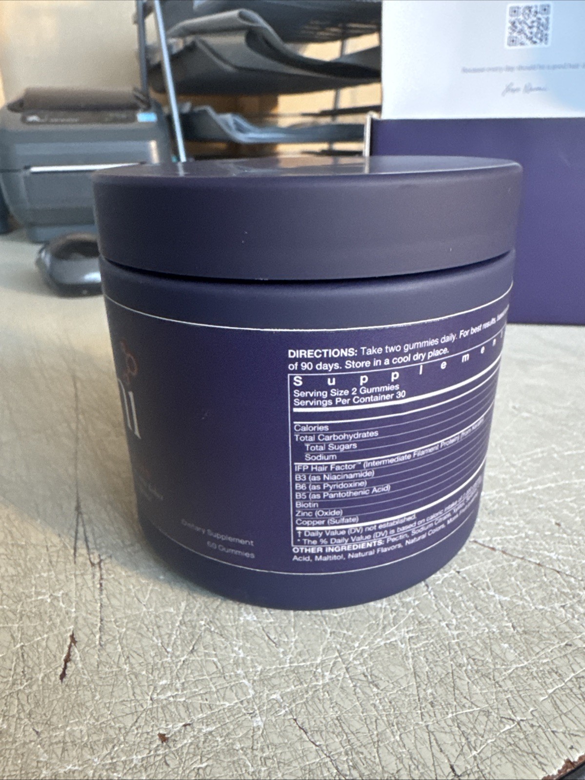 OMI 2 Pack Hair Nutrition Peptides 180 Gummies Total Black Currant Berry Flavor