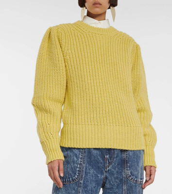 Isabel Marant Etoile Pleane Wool Blend Sweater in Yellow Size 36