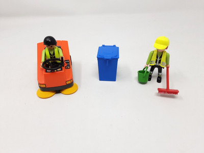 Playmobil City Life 70203 Straßenkehrmaschine Reinigungsmannschaft - vollständig