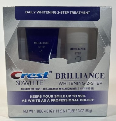 Teeth White Crest 3D White Brilliance Whitening 2 Step Gel Toothpaste Exp 9/26