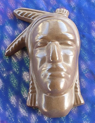 Frankoma Pottery Miniature Indian Head Wall Pocket