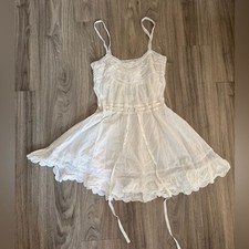 LoveShackFancy Aurelio Cottagecore Coquette White Lace romantic mini dress XS