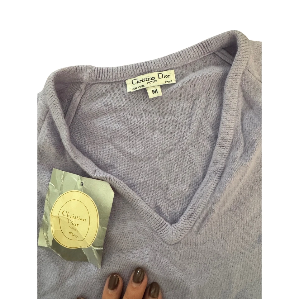 Suéter Christian Dior Vintage Años 80 Acrílico Lavanda Para Mujer M Hecho en EE. UU. Foto 4 de 4