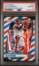 2024-25 Panini Prizm #291 Allen Iverson Red White and Blue Prizm PSA 10