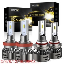 AUXITO Combo White 6500K 10000LM LED Headlight 9005 H11 Bulb High/Low Beam 2/4X