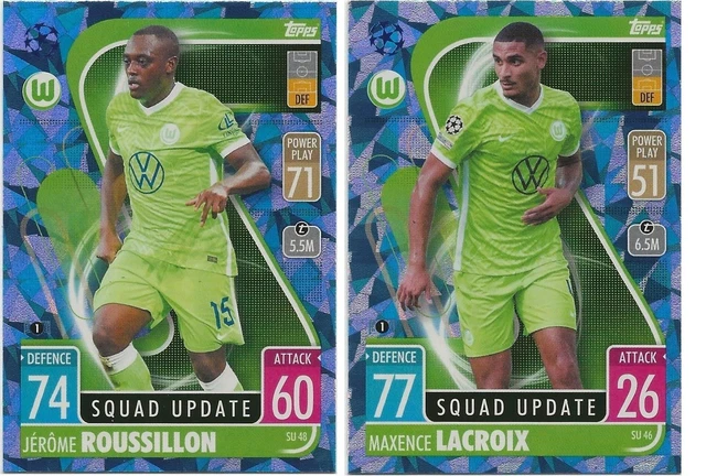 2021-22 Topps UEFA Match Attax Extra Maxence Lacroix & Jerome Roussillon Crystal
