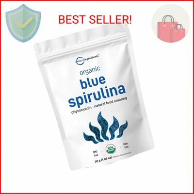 Organic Blue Spirulina Powder (Phycocyanin Extract), 30 Servings - No Fishy Smel