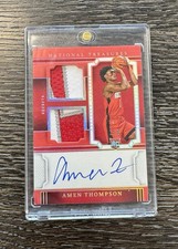 2023 National Treasures Amen Thompson RC Double Patch Auto RPA Red 1/8 Jersey #!