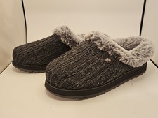 Bobs Skechers Slippers Womens 7 Keepsakes Ice Angel Mules Gray Faux Fur 31204