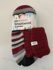 SmartWool XL Hudson Trail Merino Wool Pattern Slipper Tibetan Red Heather NWT