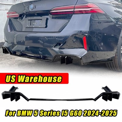 Fits 2024-2025 BMW 5 Series I5 G60 M Sport Rear Bumper Diffuser Lip Glossy Black