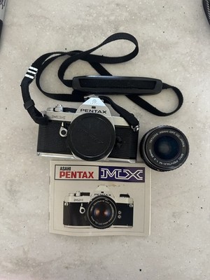 Pentax MX 35mm Film SLR Camera w/ SMC Pentax-M 28mm f/2 Lens, Strap & Manual