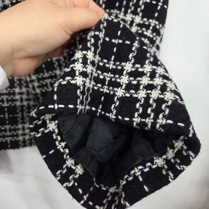 Checked Pattern Double Button Jacket - Size 66 - image 1