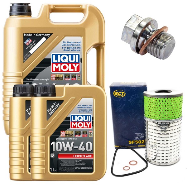 MotoröL Filter Set 10W-40 Liqui Moly 7 Liter + Schraube FüR Mercedes 190 D 2.0-image