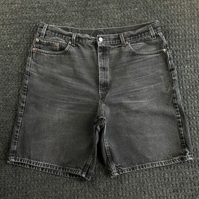 Vintage Levi s 550 Jorts Jean Denim Shorts Faded Black 42 y2k 90s Skater Baggy