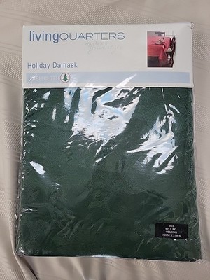 12069 NEW Living Quarters DAMASK 60 X 84 Fern GREEN TABLECLOTH Oblong RECTANGLE