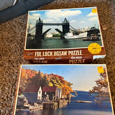 Vintage Fairchild Jigsaw Puzzle - London Bridge & Fall Landscape, 650 Piece