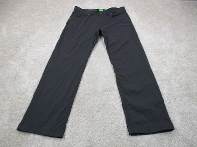 Prana Pants Mens 34 Slim Gray Straight Brion Hiking Outdoor Roll Snap 34x29