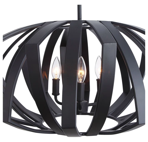 Uttermost Thales Black Geometric 3 Light Pendant - Picture 4 of 5