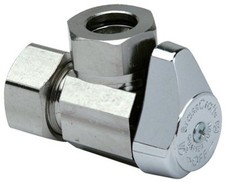 Low Lead Angle Quarter Turn Water Supply Line Valve, 1/2" x 7/16"