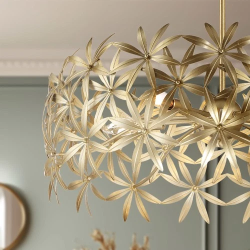 Minka Lavery 2145 Flower Child 5 Light 26"W Pendant - Ambry Gold - Picture 3 of 12