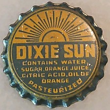 Bouchon de bouteille multicolore vintage Dixie Sun couronne inutilisé Brooklyn N.Y.