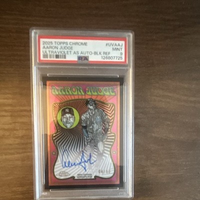2025 Topps Chrome Aaron Judge Ultra Violet All-Stars Auto Black /10 PSA 9