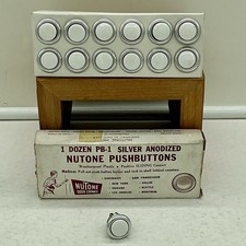 Nutone Pushbuttons 1 Dozen PB-1 Silver Anodiz...