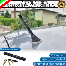 ANTENNA CORTA 12 CM NERO FINITURA CARBONIO PER FIAT CROMA RESTYLING