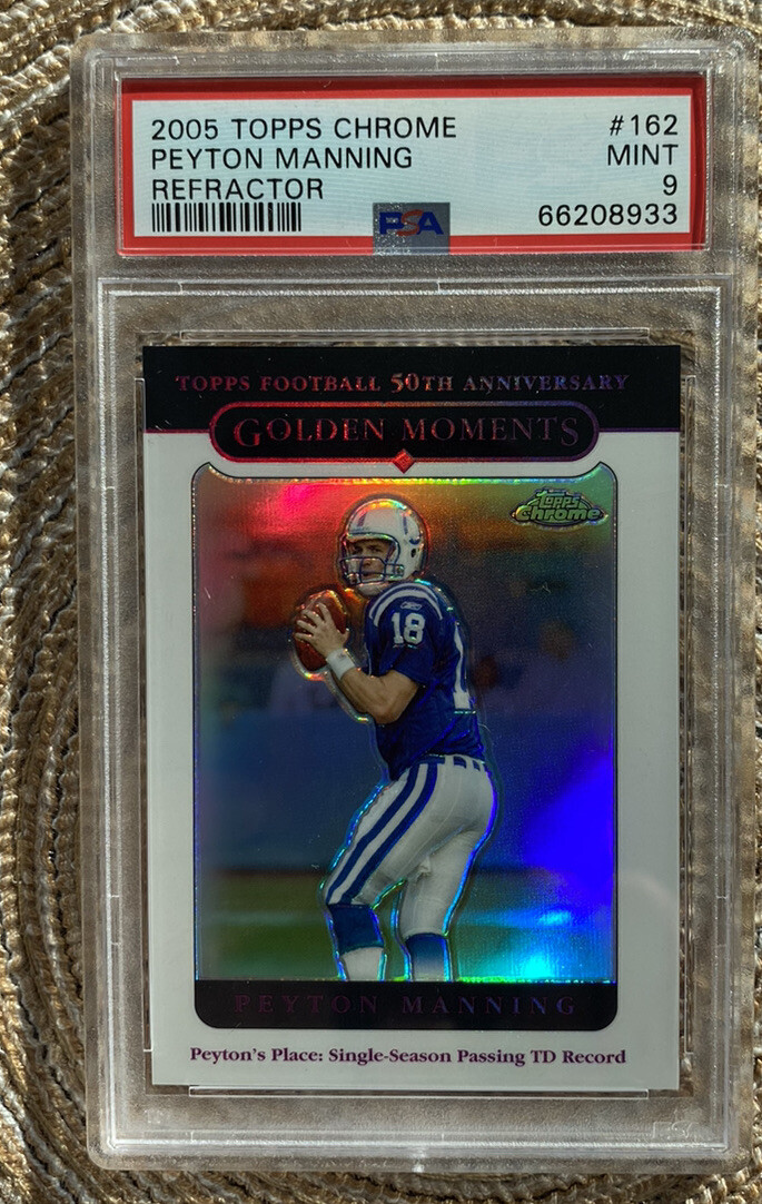 2005 Topps Chrome Peyton Manning Refractor Golden Moments PSA 9 #162 Colts HOF