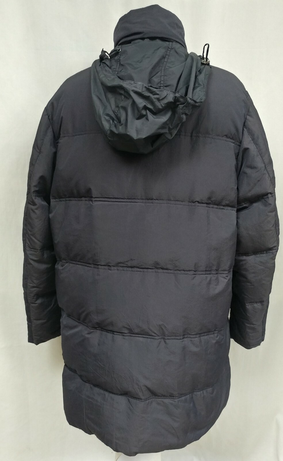 Belfe Long Duck Down Puffer Jacket Navy Blue Full Zip… Gem