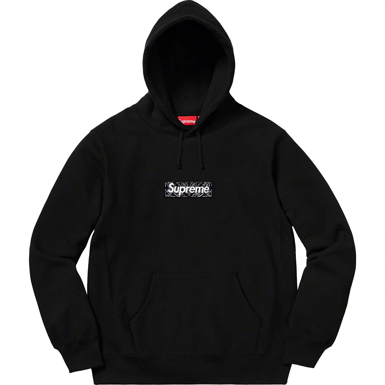 Sweat shirt à capuche logo Supreme Bandana Box noir M F/W 19
