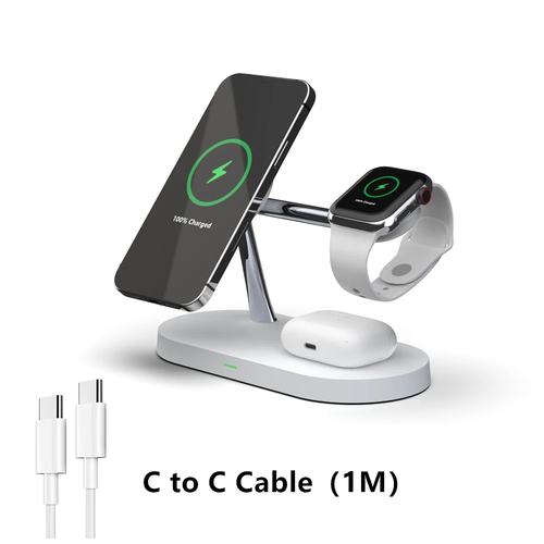 Support Chargeur Sans Fil 3 en 1 pour Iphone 12 13 14 15 16 Station de Charge Rapide fo - Photo 11 sur 13