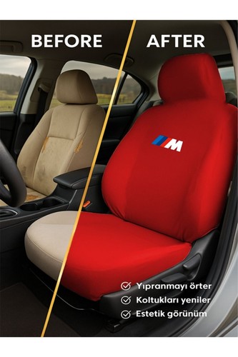 For Bmw M Seat Cover Full Set Fabric Elastic Washable For Car Seat Cover Red - Picture 4 of 9
