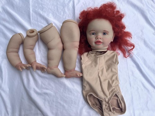 26in Toddler Girl Painted Soft Body Reborn Baby Doll w/ Hand-Rooted Red Hair Kit - Picture 2 of 6