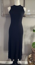 Zara Black Ribbed Midi Tank Dress Size Small