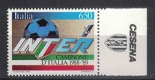 INTER SCUDETTO NUOVO BORDO DI FOGLIO CON APPENDICE CESENA  ANNO 1989