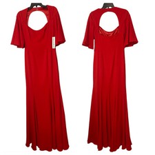 JAY GODFREY Pema Mermaid Red Cutout Back Gown Long Party Dress Holidays Size 4